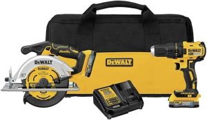 DEWALT 20V MAX* Brushless Cordless Circular Saw and Drill Combo Kit with DEWALT POWERSTACK DCK239E2