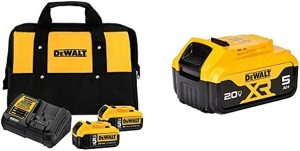 DEWALT 20V MAX Battery Charging Kit, Includes 2 Batteries, 5Ah, Includes Small Storage Bag DCB2052CK