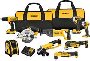 DEWALT 20V MAX Power Tool Combo Kit, 9-Tool Cordless Power Tool Set with 2 Batteries and Charger