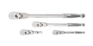 GEARWRENCH 4 Pc. 1/4", 3/8", and 1/2" Drive 120XP™ Full Polish Flex Handle Teardrop Ratchet Set 81230P