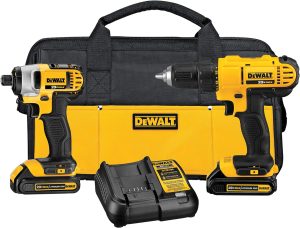 DEWALT 20V MAX Cordless Drill and Impact Driver, Power Tool Combo Kit Batteries DCK240C2