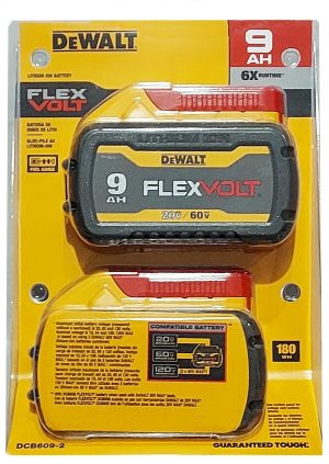 Dewalt DCB609-2 FLEXVOLT 20V / 60V MAX 9 Ah Li-Ion Battery 2 Pack