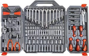 Crescent 180 Pc. Professional Tool Set in Tool Storage Case CTK180 & GEARWRENCH 20 Piece SAE/Metric Ratcheting Combination Wrench Set 35720A-02