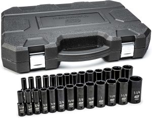 GEARWRENCH 27 Pc. 1/2" Drive 6 Pt. Impact Socket Set, Deep, SAE/Metric 84949N