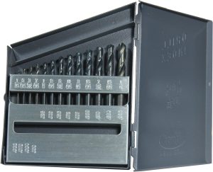 Viking Drill and Tool 43690 Type 260-T 135 Degree Split Point Black Heavy Duty Stub Length Drill Bit Set (13 Piece)