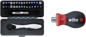 Wiha 32 Piece GoBox TerminatorBlue Impact Bit Set with Mini Ratchet and Stubby Magnetic 1/4 Bit Holder 76889