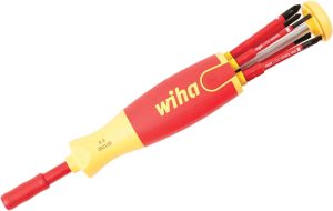 Wiha 28394 7 Piece Insulated Slimline Ultra-Driver Blade Set Slotted Phillips Square