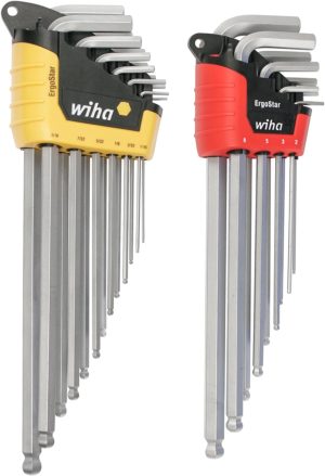 WIHA 66982 ErgoStar Ball End Hex L-Key Inch and Metric 22-Piece