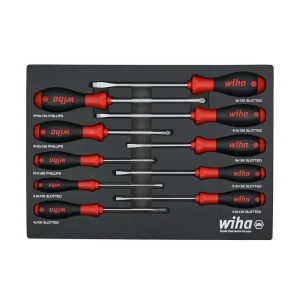 Wiha 30280  10 Piece Soft Finish Cushion Grip Screwdriver Tray Set