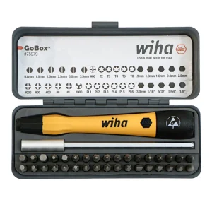 Wiha 75979  36 Piece GoBox Electronics ESD Precision Micro Bit Set