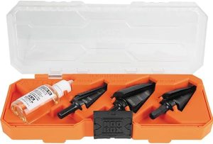 Klein Tools KTSBSPRO  Premium Electrician's 3/8-Inch Hex Step Bit Set, 3 Piece