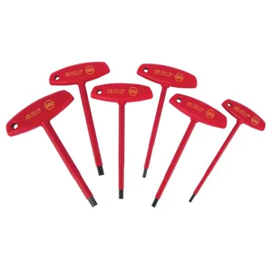 Wiha 33490  6 Piece Insulated T-Handle Hex Screwdriver Set - Inch