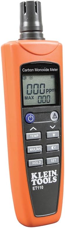 Klein Tools ET110 Carbon Monoxide Detector with Carry Pouch and Batteries