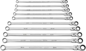 Gearwrench 86142 10 Piece 120XP™ Universal Spline XL Flex Head GearBox™ Ratcheting SAE Wrench Set