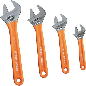 Klein Tools D5074  Extra-Capacity Adjustable Wrenches, 4-Piece