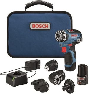 Bosch GSR12V-300FCB22  12V Max EC Brushless Flexiclick 5-In-1 Drill/Driver System with (2) 2 Ah Batteries